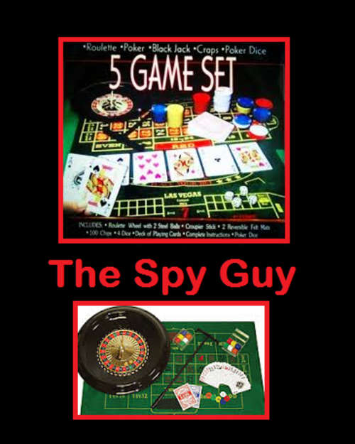 5 Game Set Roulette Poker Black Jack Craps Poker Dice all in a Tin Set Great Gift Pub Game