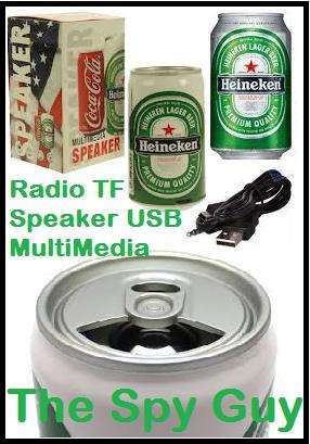 Heineken Can FM Radio USB TF Ports Music Speaker Real Size Multimedia Player