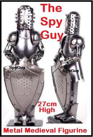 Metal Amour Medieval Crusader Knight 27.5cm High Figurine Steel Man
