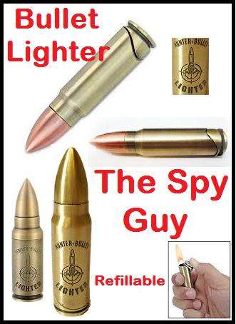 Bullet Lighter Hunters Around 8cm Refillable with and with Print Assorted