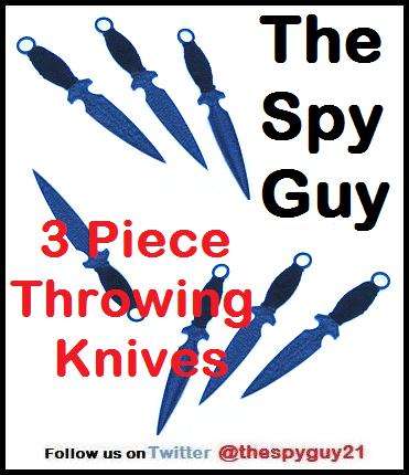 Throwing BLACK 3pcs Ninja Knives with Pouch also comes in Silver Steel Set of Four Weaponary