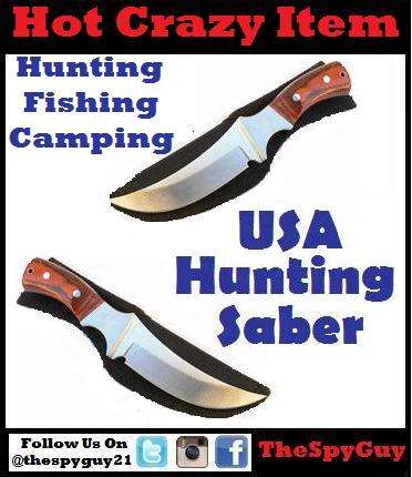 USA Saber for Hunting Fishing Camping Nice Steel Blade Tip sharpen
