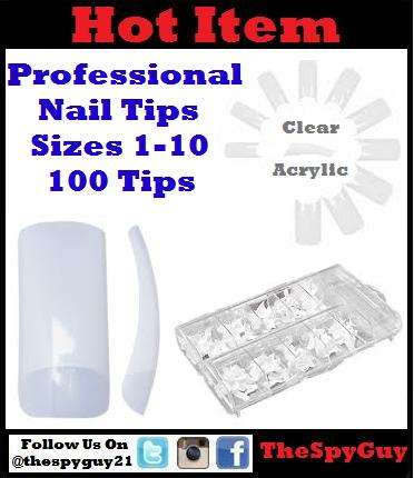Professional Nail Tips Clear Acrylic 100 Tips Pieces for Beautiful Nails
