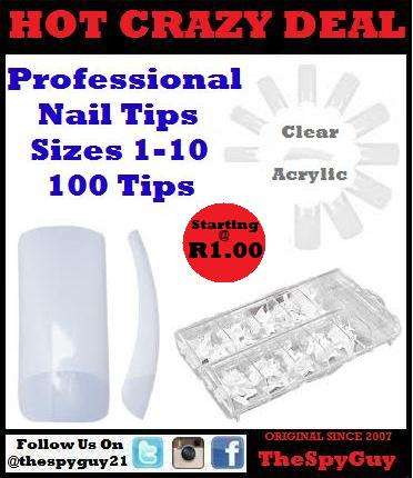 Professional Nail Tips Clear Acrylic 100 Tip Pcs Beautiful Nails for You BARGAIN STARTING at R1.00