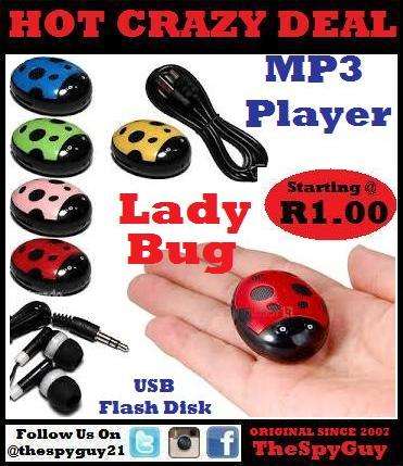Lady Bug MP3 Multimedia Player USB Flash Disk Lady Bird Assorted Colours MP 3 STARTING at R1.00