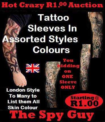Tattoo 1x Sleeve Assorted Design and Colours Real Looking Fashion Single Sleeve