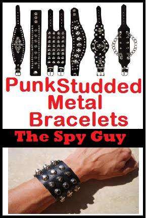 Punk Black Strap x1 Studded Metal Assorted Bracelet Retro and Funky