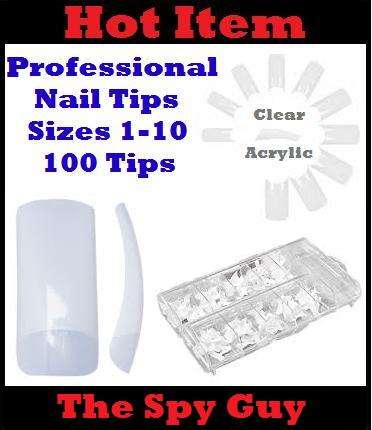 Professional Nail Tips Clear Acrylic 100 Tips Pieces for Beautiful Nails Sets