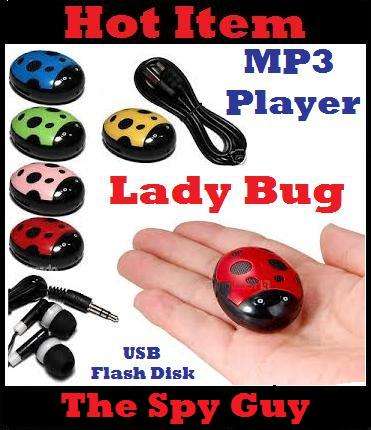 Lady Bug MP3 Multimedia Player USB Flash Disk Lady Bird in Colours RED BLUE YELLOW GREEN PINK