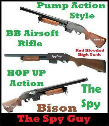 BB Rifle Pump Action In Plain Black or Two Tone Style Air Soft Hop Up Bison Gun Shoots BB Balls