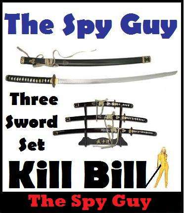 3 Piece Kill Bill Swords for Display Battle and Honor Beautifully made Katanas Fix Blade All Steel
