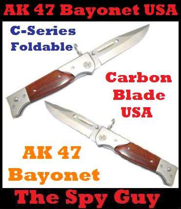 AK 47 (C-Series) Mini Bayonet Knife Foldable Low Carbon Blade Flick Knife Series USA