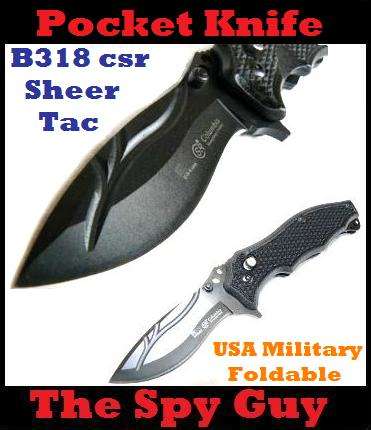 B318 csr Sheer Tac in Black USA Military Foldable Steel Balde Military Combat Series