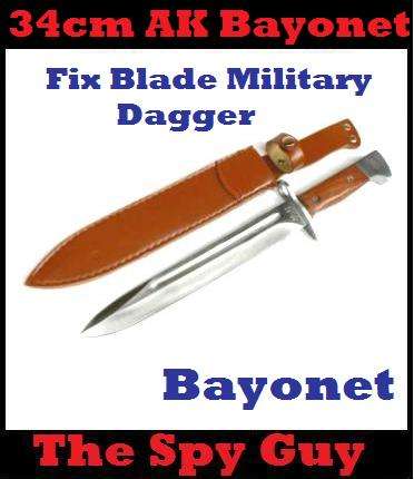 Bayonet 34cm Bayonet AK47 Limited Edition Rifle Attach Clip Fix Blade Solid Military Dagger