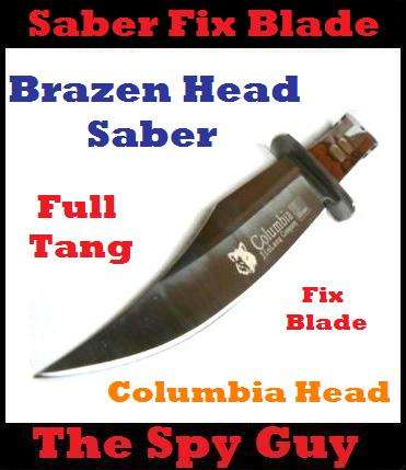 Brazen Columbia Head Fox Hunter Saber Fix Blade Full Tang Hunting Saber
