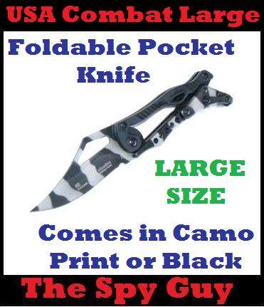 CSR (LARGE) USA Combat Pocket Knife Foldable Fix Blade In Camo or Solid Black Military Style