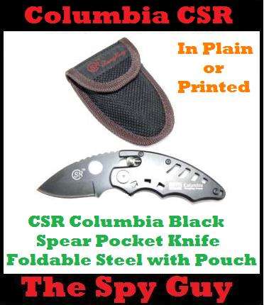 CSR Columbia Black Spear Pocket Knife Foldable Steel with Pouch