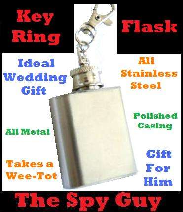 Flask Key Ring Ideal for your Daily tot Sip of Whisky or Brandy Also Ideal as Wedding Gifts
