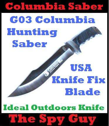 G03 Columbia Hunting Saber USA Knife Fix Blade Steel Dagger Full Tang