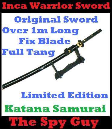 Inca Katana Samurai Warrior Sword Original Sword Over 1m Long Fix Blade Full Tang Limited Edition