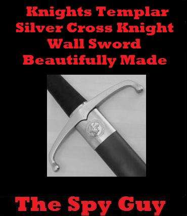 Knights Templar Silver Cross Knight Wall Sword Beautifully MadeSoft Metals