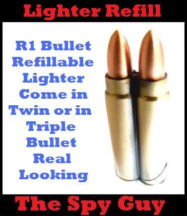 Lighter R1 Bullet (Refillable) Lighter Come in Twin or in Triple Bullet Form Real Looking