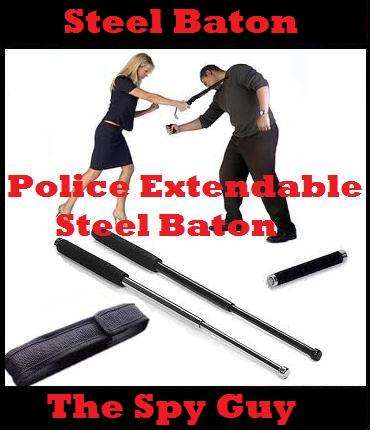 Steel Baton Extendable Police Retractable Rubber Handle Protection House Car Security Guard
