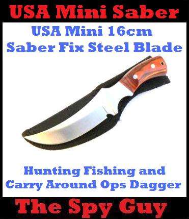 USA Mini 16cm Saber Fix Steel Blade for Hunting Fishing and Carry Around Ops Dagger