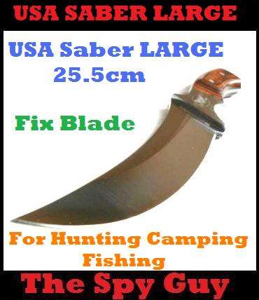 USA Saber LARGE 25.5cm Fix Blade Full Tang Steel For Hunting Camping Fishing