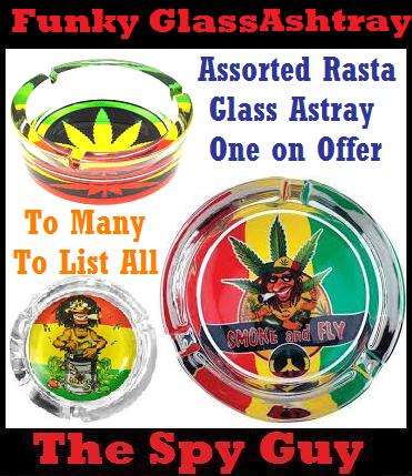 Glass Rasta Ashtray in Assorted Styles and Colours One on Offer Cause I Got High Smoking Quality