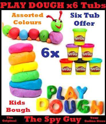 Play Dough Tubs x6 in a Range of Available Colours Great for Parties Recreation Kids Fun