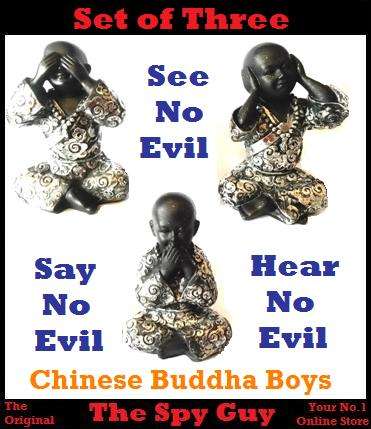Buddha Boys See Hear and Say No Evil Set of Three around 15.5cm High Good Karma