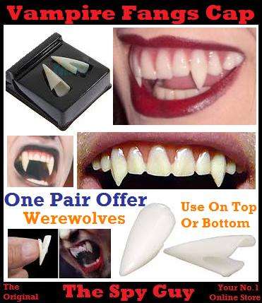 Vampire Fangs Tooth Caps Pair Great for Halloween and Dress Up Parties