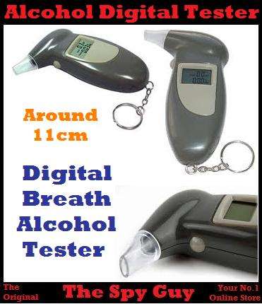 Alcohol Digital Breath Tester and 11cm on a Key Ring and 5 Mouth Pieces
