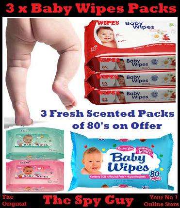 Baby Wipes 3 Pack Offers of 80 Fresh Scented Wipes per Pack Alcohol FREE Aloe Vera