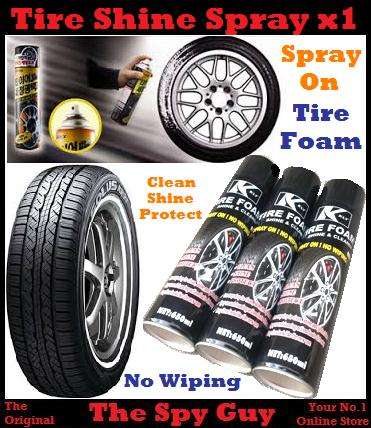 Tire Foam Can x1 Shines Cleans All Tires Spray on No Wiping Tires Look New