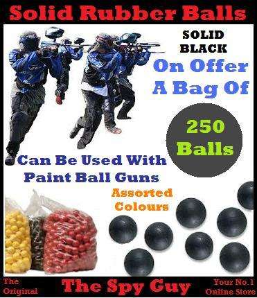 Solid Rubber Balls 250 Ball Pack of Solid balls for Paint Ball Guns to be used in Security