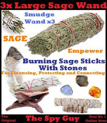 Sage Smudge Sticks x3 LARGE Burning Wand Imphepo with Stones Traditional Smudging Herb