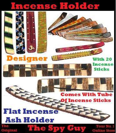 Flat Incense Designer Stick Holder x1 with Tube of 20 Burning Incense Sticks Catches Falling Ash