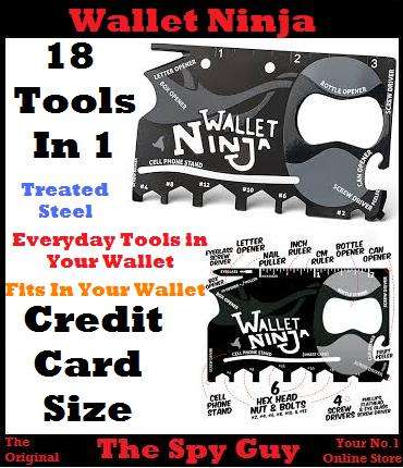 Wallet Ninja 18 Tools in 1 Fits Into Your Wallet Like a Credit Card 4x Heat Treated 1.5mm Steel