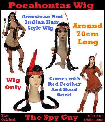 Pocahontas Style 70cm Wig American Red Indian Hair Style Wig for Dress up Parties
