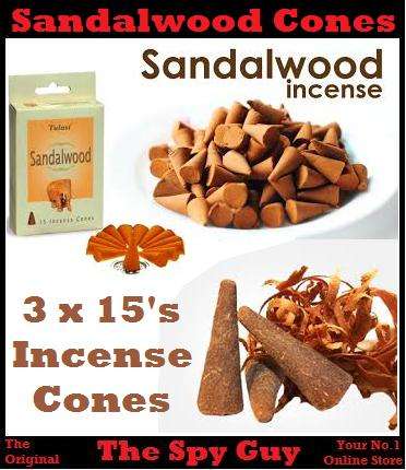 Cones Sandalwood 3 x Box of 15s Burning Incense Cones Soothing Fragrance 4 Well Being