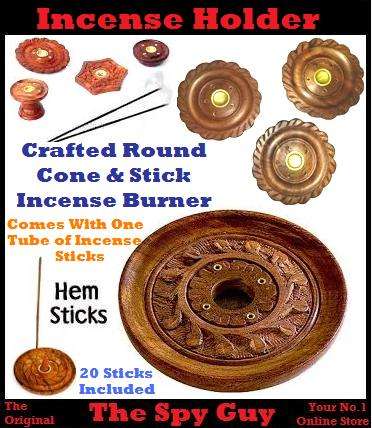 Crafted ROUND Flower Incense Burner for Incense Sticks & Cones FREE Tube of 20 Sticks
