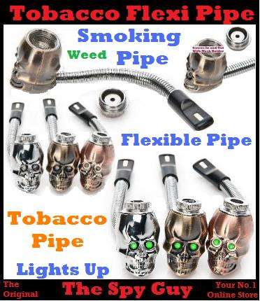 Tobacco Flexible Pipe with Screw Top for Max Inhale Lights up Ideal for Horny Goat Weed Herb