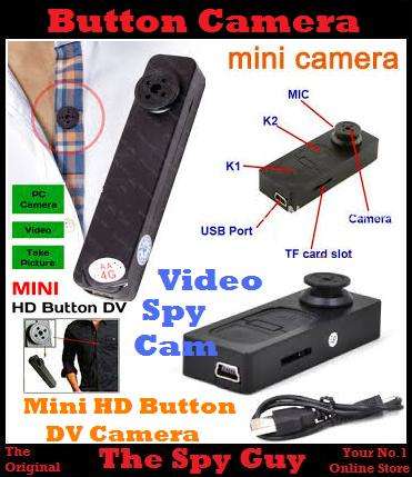 Mini HD Button Camera DV with Video USB and Time size 107 x 107 x 45 mm Spy Camera