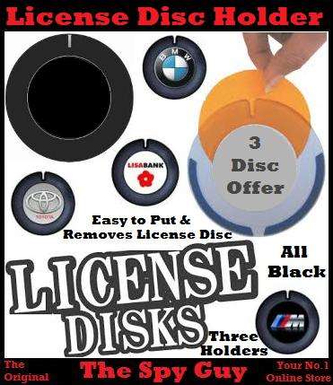 License Disk Holder x THREE on Offer in Black Easy to Place & Remove License Disc Every Year