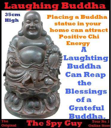 Laughing Buddha Feng Shui Enhancer for Good Luck, Abundance, Happiness, Good Health Resin