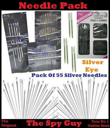 55 Silver Eye Needles Includes 5 Jumbo Needles Stainless Steel A Needle for Every Stitchery