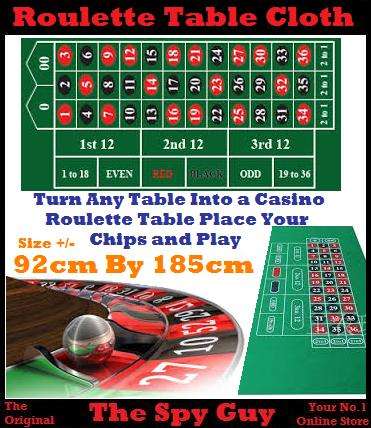 Roulette Table Cloth Measure 92cm by 185cm Turn Any Table into a Roulette Casino Table