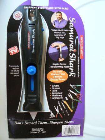 Sharpener Samurai Shark for Tools, Cutlery, Swords, Knives, Appliances Sharp with ease!